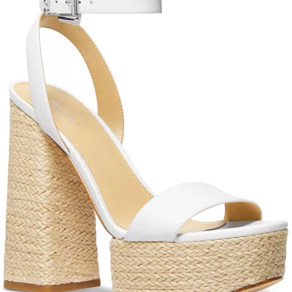 Only worn once! Michael Kors Ashton Espadrille High Heel Platform Sandals - Picture 7 of 14